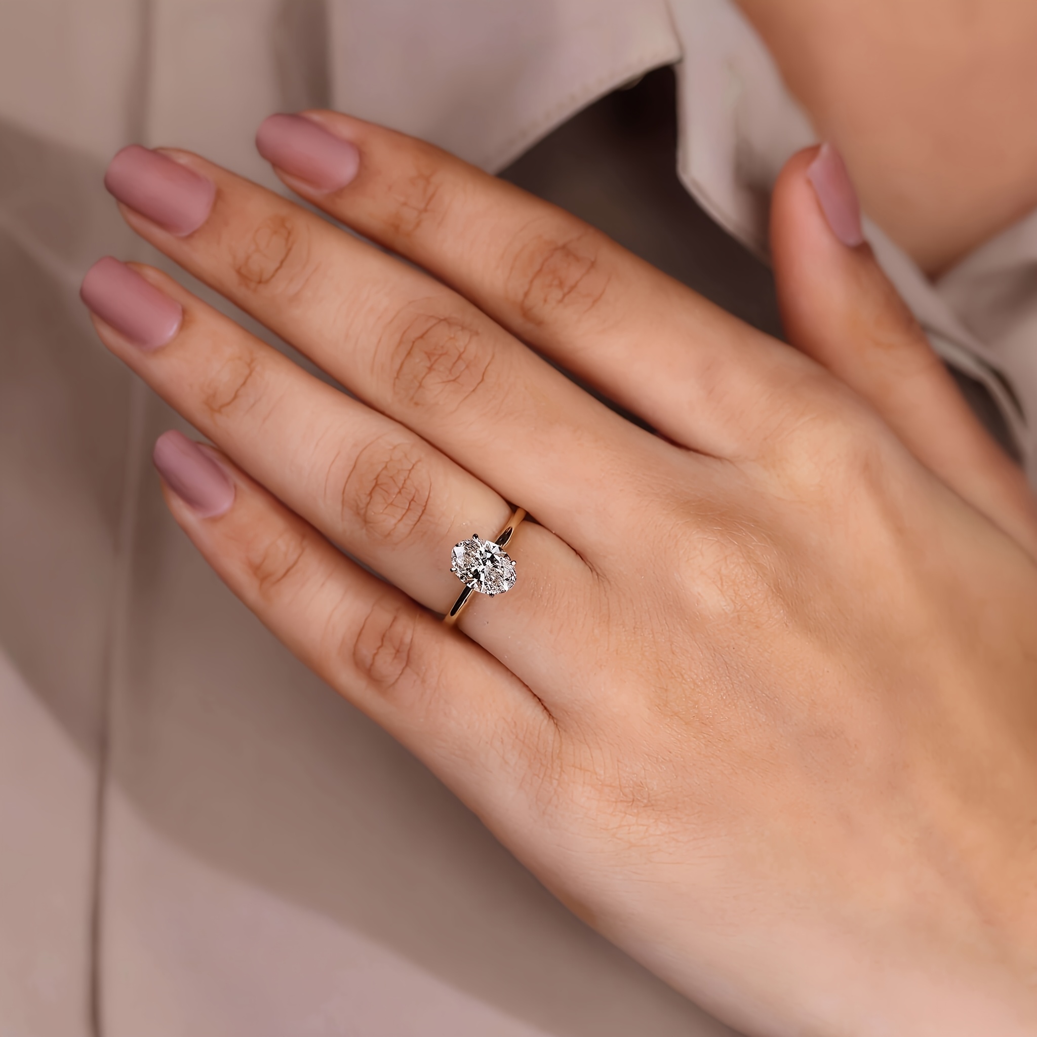 Women's 1/2/3 Carat Oval Moissanite Ring in 925 Silver